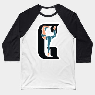 Sports yoga women in letter G Sticker design vector illustration. Alphabet letter icon concept. Sports young women doing yoga exercises with letter G sticker design logo icons. Baseball T-Shirt